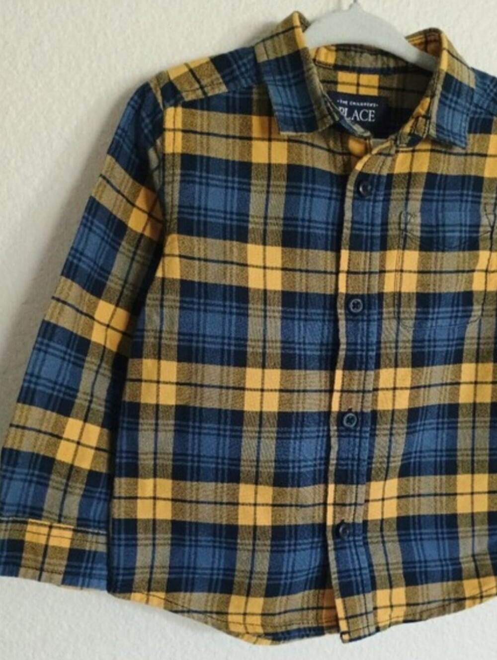 4/$15 Yellow & Blue Checkered Button Down, 2T